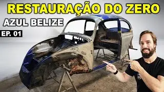 Fusca 1981 Renasce com Azul BELIZE 💎 PINTURA Metálica Desenvolvida pela Sikkens! 💙