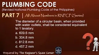 Plumbing Code Part 7 | The Engineer's Space Corner
