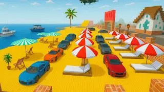 Designing a Giant Beach Paradise With Luxury Cars, Umbrellas, Boats, and Endless Summer Vibes