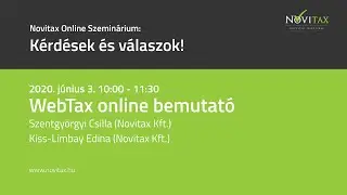 WebTax online bemutató - Kérdések és válaszok