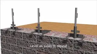 Steel Post in retaining wall finish