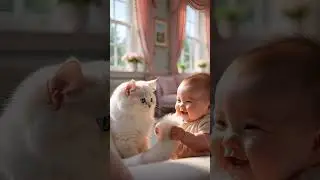 #CuteBaby#CuteCat#FluffyCat#WhiteCat#BabyAndCat#BabyGirl#ChubbyBaby#CatLovers#CuteMoments#Wholesome