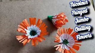 Tricolour Fringed Jumbo Quilling Flowers by Bhargavi Reddy