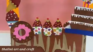 Chocolate day craft idea |chocolate Day celebration in school |paper cake| chocolate Day celebration