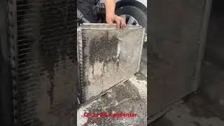 What is good to clean AC condenser. A simple wash with water #shortvideo #views #fypシ #usa #follow