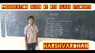 Sri vidyaranya English medium school hindupuram presentation given by 8th class students 