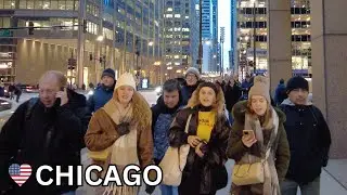 CHICAGO Rush Hour Walking Tour - Madison Street & State Street | January 10, 2024 [4k 60fps]