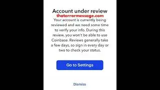 Account under review (Coinbase)