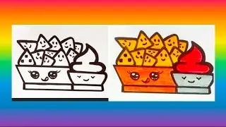 Easy nachos chips drawing