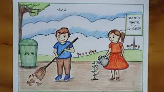 Clean Earth Go green drawing poster ideas