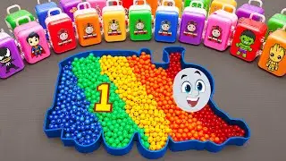 Satisfying ASMR | Make Thomas Train Bathtub by Mixing Floam SLIME in Rainbow Suitcases CLAY Coloring