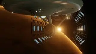 Star Trek - The Enterprise Leaving Drydock - Blender 2.83 Eevee