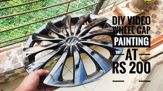 DIY Wheel Cap Painting at Rs200 Only ll How to paint car wheel cap at home ll