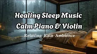 Healing Sleep Music Calm Piano & Violin  Relaxing Rain Ambience