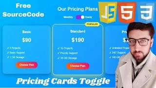 Responsive Pricing Cards with Toggle | HTML CSS JavaScript Tutorial