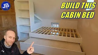 How To Build A Cabin Bed For Small Bedrooms - Space Saving Trundle Bed - DIY