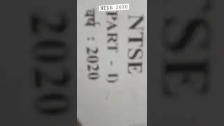 😱 OMG NTSE paper 2020 SET -A.....