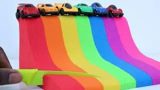 How To Make Rainbow Kinetic Sand Slide Disney Car Colors For Children To Learn