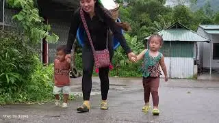 Harvest River Fish on Rainy Day to Sell at Market - Cook Yummy Fish for Dinner with Single mom