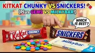 KITKAT CHUNKY VS SNICKERS! 🍫 Which is Best? (Plus GEMS VS MILKYBAR!) VIRALmove #viralvideo #trending