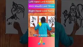 Drawing Three Different Gods At Same Time | 2 Hands Drawings | Painting With Mouth | DrHarsha Artist