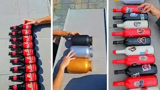 💥🍾Breaking Glass Bottle and Balloon Drops -642 | ⚠️Crushing crunchy and soft things 