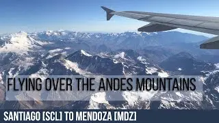 FLYING FROM SANTIAGO TO MENDOZA. BEAUTIFUL ANDES MOUNTAINS