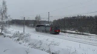 Членовоз! Мотриса АЧ2-114 следует по перегону Яхрома - Дмитров