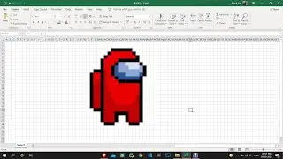 How to Create Among us Excel Pixel Art | timelapse