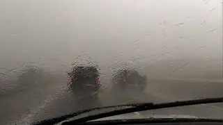 Driving in near zero visibility in Vancouver rains