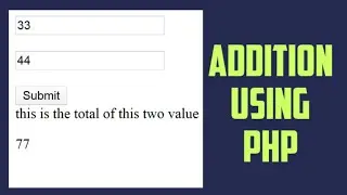 Addition using PHP program