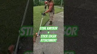 Stihl km130R Kombi System With Stick Edger Attachment #lawncare #shorts #lawncaretips #grasscutting