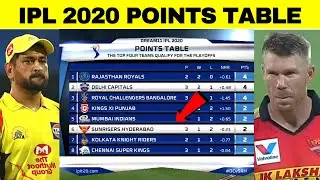 IPL 2020 Points Table List After SRH VS DC Match 11 | Bad News For CSK | Top 4 Teams In IPL 2020