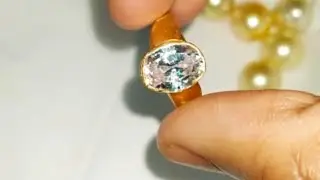 white zircon stone Gold  ring