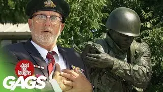 Soldier Statue Comes To Life Prank