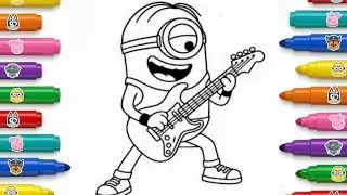 Minions coloring pages | drawing for kids step by step 🖍️