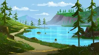 A Cozy Lake Scene | Digital Landscape Painting