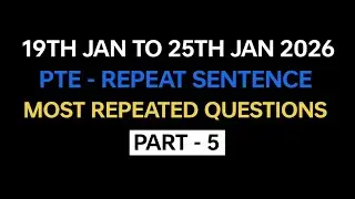 PTE Repeat Sentence (Part-5) Jan Exam Prediction | PTE Repeat Sentence Prediction 2026 #pte 