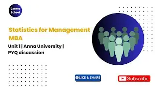 Statistics for Management | MBA | Anna University | pyq discussion