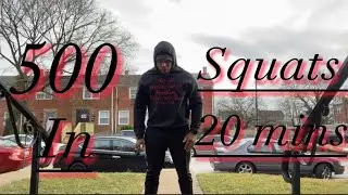 500 Squats in 20 mins | 25 every min | leg day #squats #legday #bodyweight