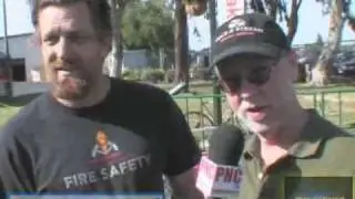 Billy Carmen from Product News Channel checks out the Therm Fire Robots Maker Faire