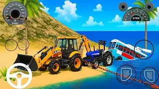 Chained JCB, Tractor, Truck Rescue School Bus From Water 🔥 Indian Vehicles Simulator 3D Gameplay 22