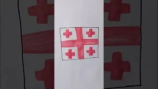 Georgia 🇬🇪 Flag Easy Drawing For Kids #georgia #kidstvforfun #trending #shorts #viralshorts #flag