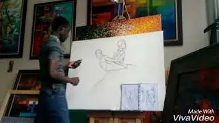 Francis Annan painting process of The Transformation of Dorian Gray