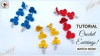 Easy Crochet Flower Vine Earring Pattern | Beginner Friendly Jewelry Tutorial