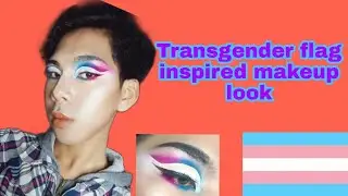 Transgender flag inspired makeup look Pride makeup #makeup #pride #transgender