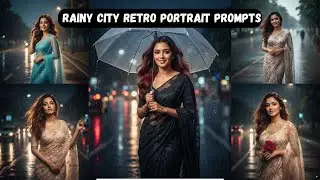 Rainy City Retro AI Photo Editing Prompts For Girls | Google Gemini Photo Editing &ndash; Nano Banana