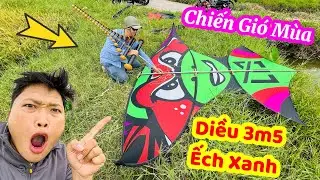 Thả Diều 3m5 Bẹn Ếch Xanh Cùng Hoà Còi D60 Khét Nẹt Bầu Trời