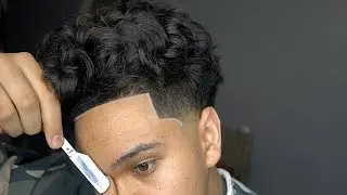 Curly Taper Fade No Enhancements Self-Cut Challenge!
