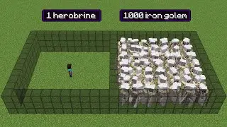 1000 iron golems vs 1 herobrine (but herobrine has all effects)